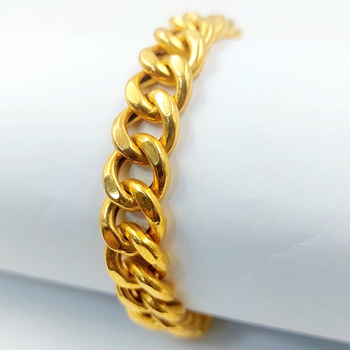 Enameled Cuban Links Bracelet Made of 21K Gold by Saeed Jewelry 