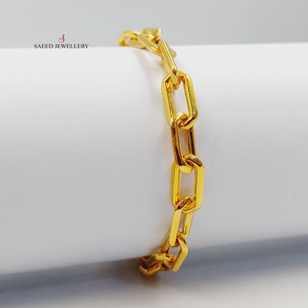 Enameled Paperclip Bracelet Made of 21K Gold by Saeed Jewelry 