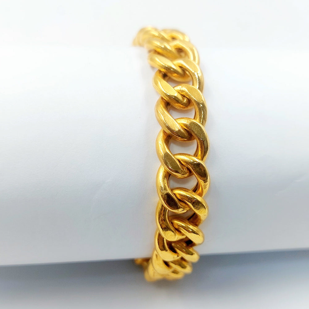 Enameled Cuban Links Bracelet Made of 21K Gold by Saeed Jewelry 