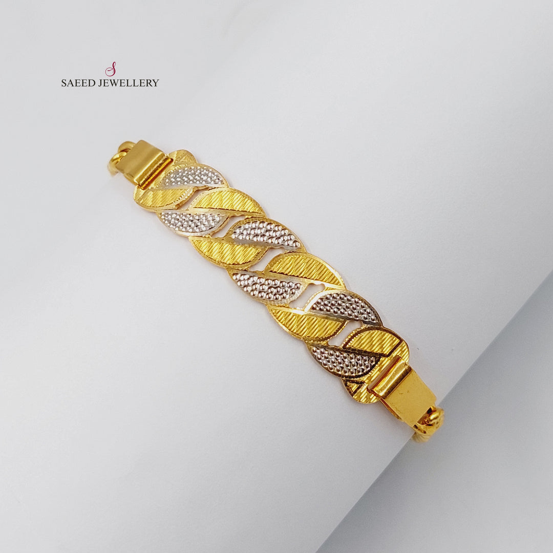 21K Gold Enameled Bar Bracelet by Saeed Jewelry - Image 4