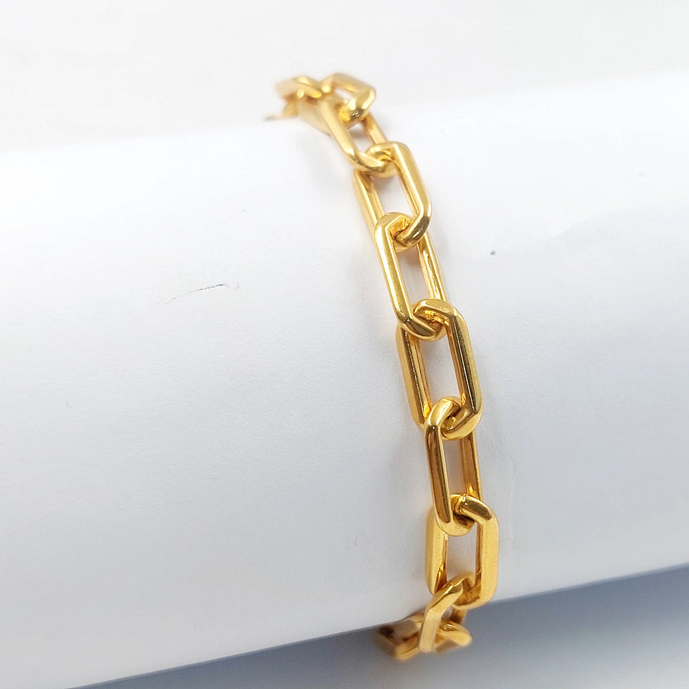 Enameled Paperclip Bracelet Made of 21K Gold by Saeed Jewelry 