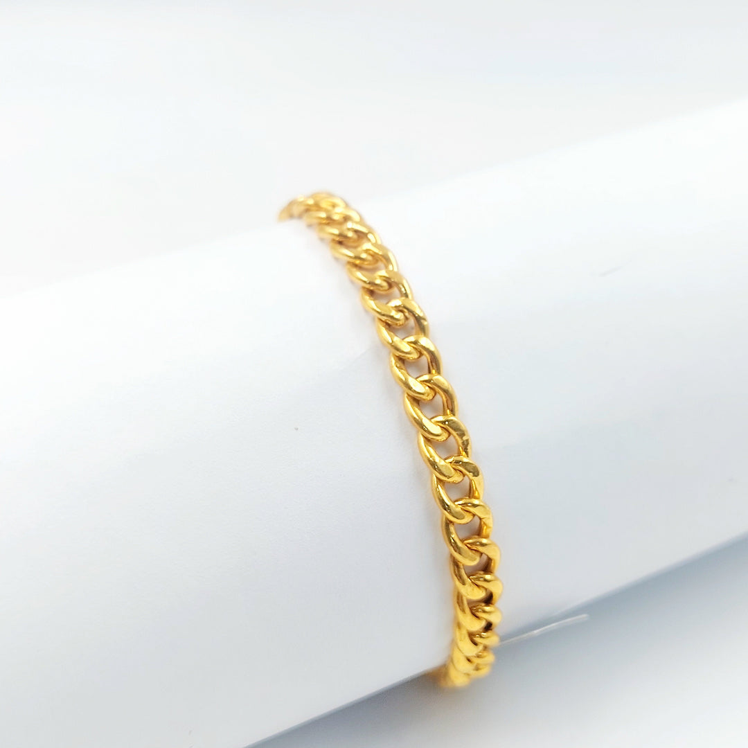 Enameled Cuban Links Bracelet Made of 21K Gold by Saeed Jewelry 
