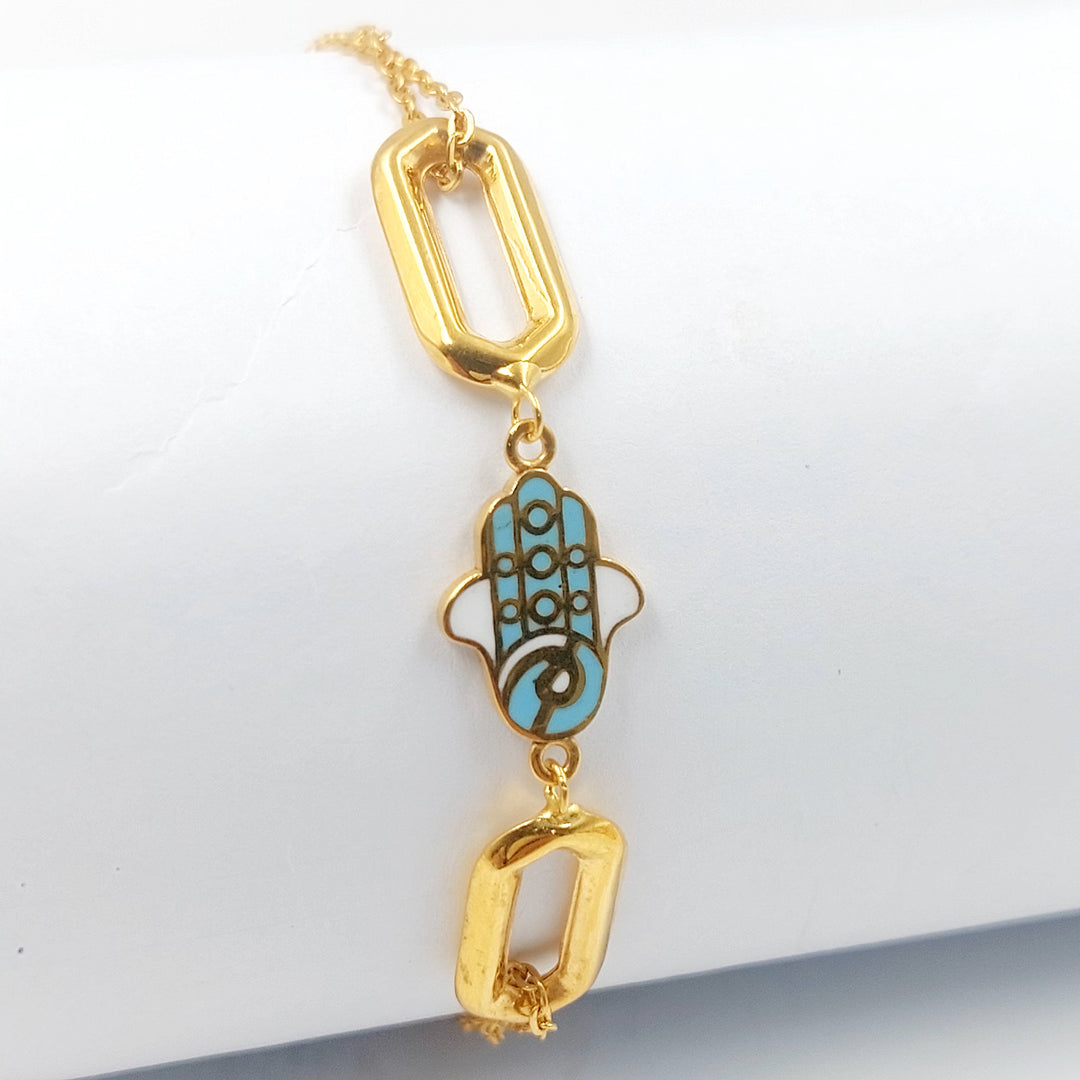 Enameled Deluxe Bracelet Made of 21K Gold by Saeed Jewelry 