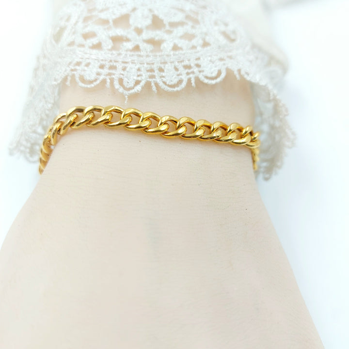 Enameled Cuban Links Bracelet Made of 21K Gold by Saeed Jewelry 