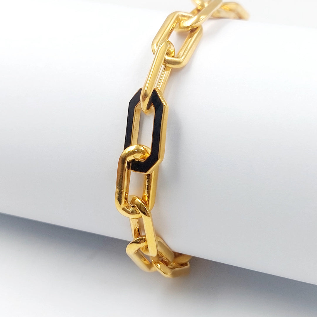 Enameled Paperclip Bracelet Made of 21K Gold by Saeed Jewelry 
