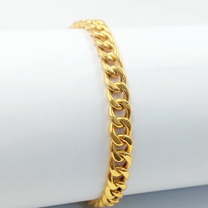 Enameled Cuban Links Bracelet Made of 21K Gold by Saeed Jewelry 