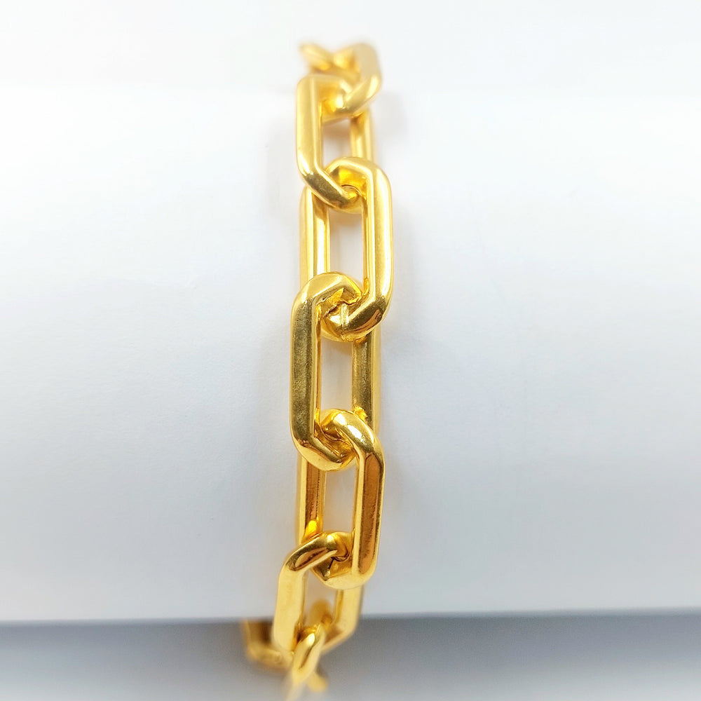 Enameled & Zircon Studded Paperclip Bracelet Made of 21K Gold by Saeed Jewelry 