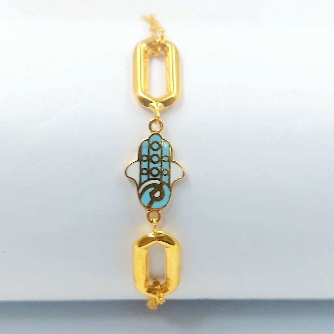 Enameled Deluxe Bracelet Made of 21K Gold by Saeed Jewelry 