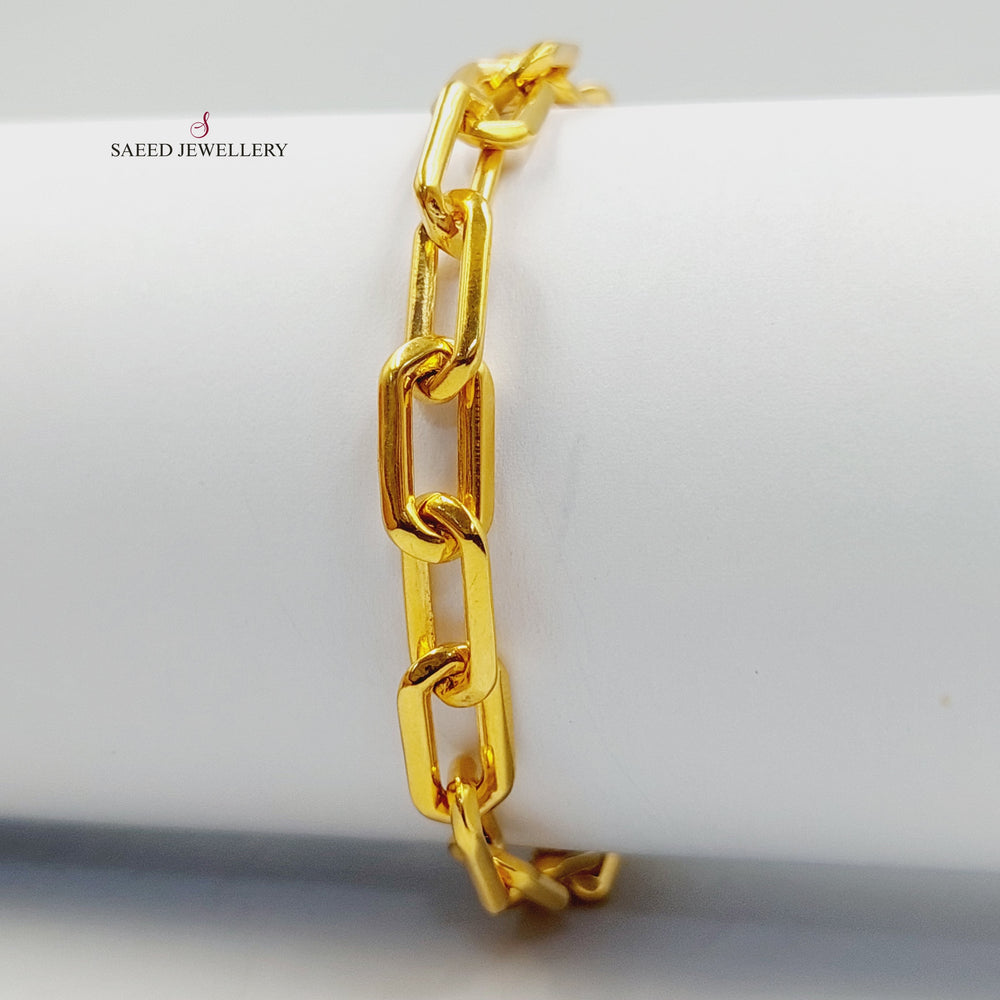 Enameled Paperclip Bracelet Made of 21K Gold by Saeed Jewelry 
