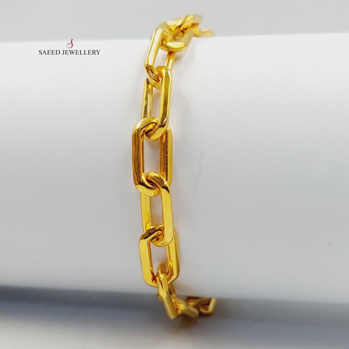 Enameled Paperclip Bracelet Made of 21K Gold by Saeed Jewelry 