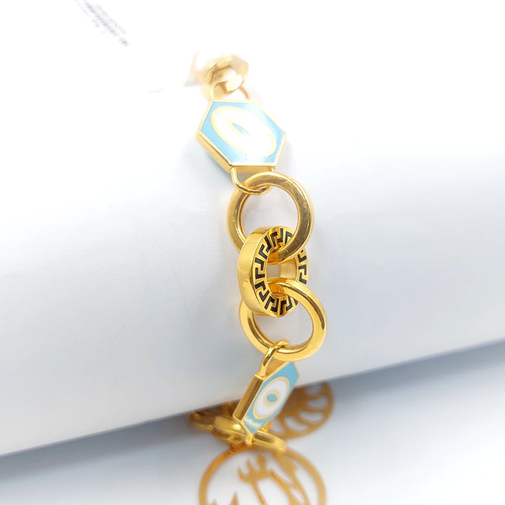 Enameled Joy Bracelet Made of 21K Gold by Saeed Jewelry 
