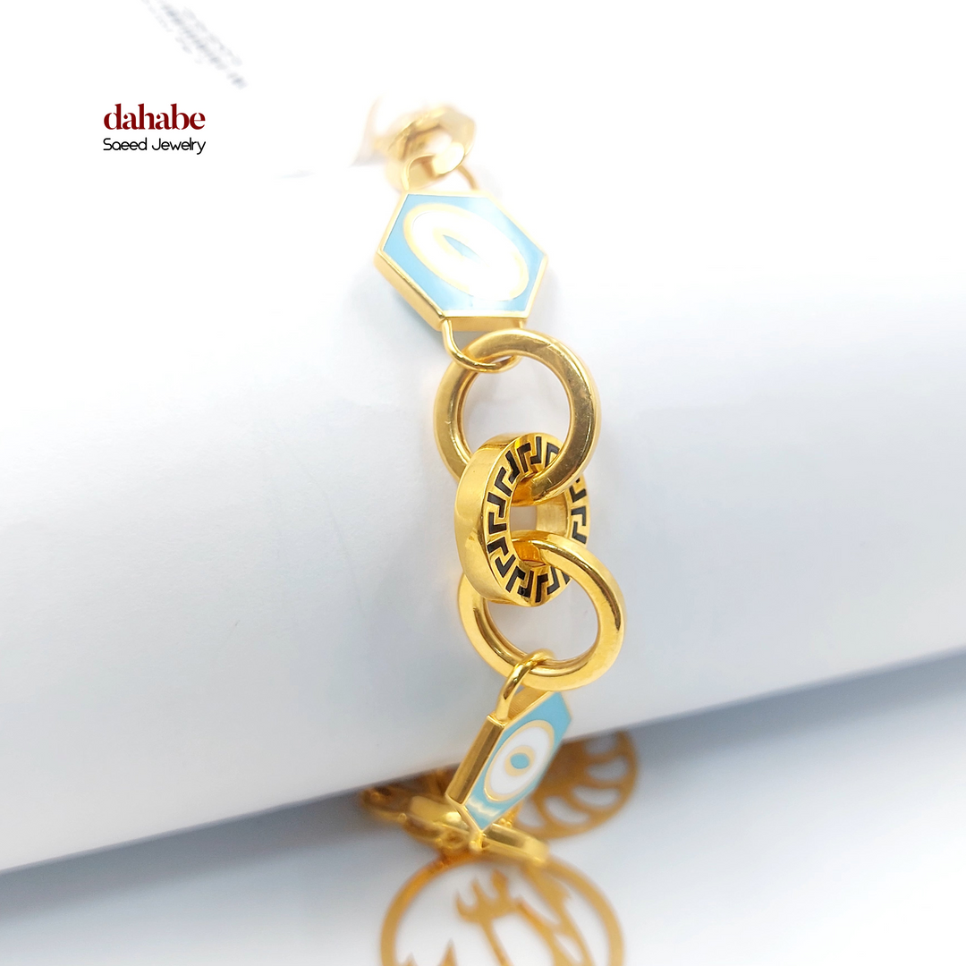 21K Gold Enameled Charm Bracelet