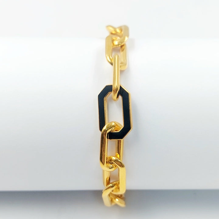 Enameled Paperclip Bracelet Made of 21K Gold by Saeed Jewelry 