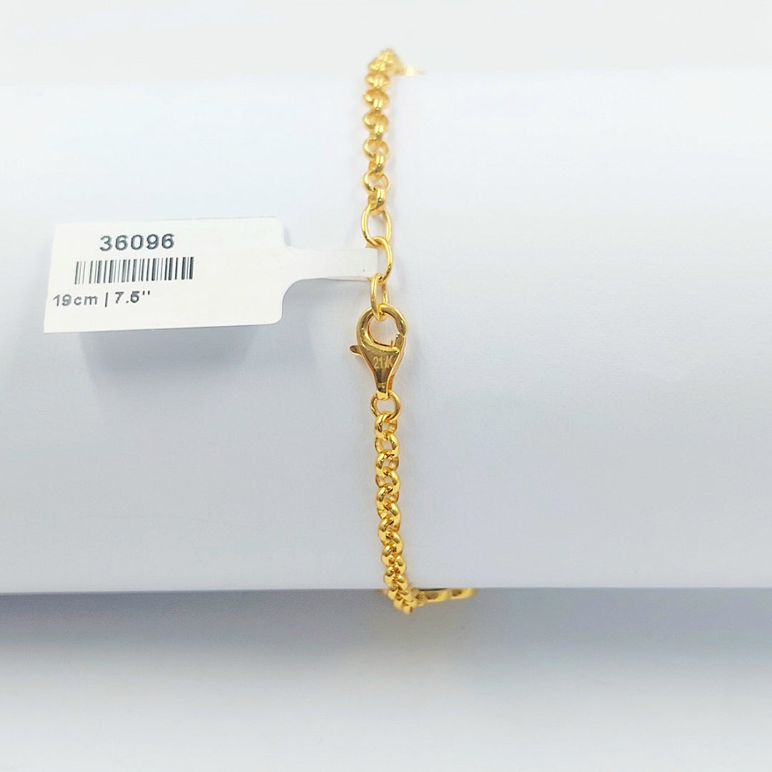 Enameled & Zircon Studded Deluxe Bracelet Made of 21K Gold by Saeed Jewelry 