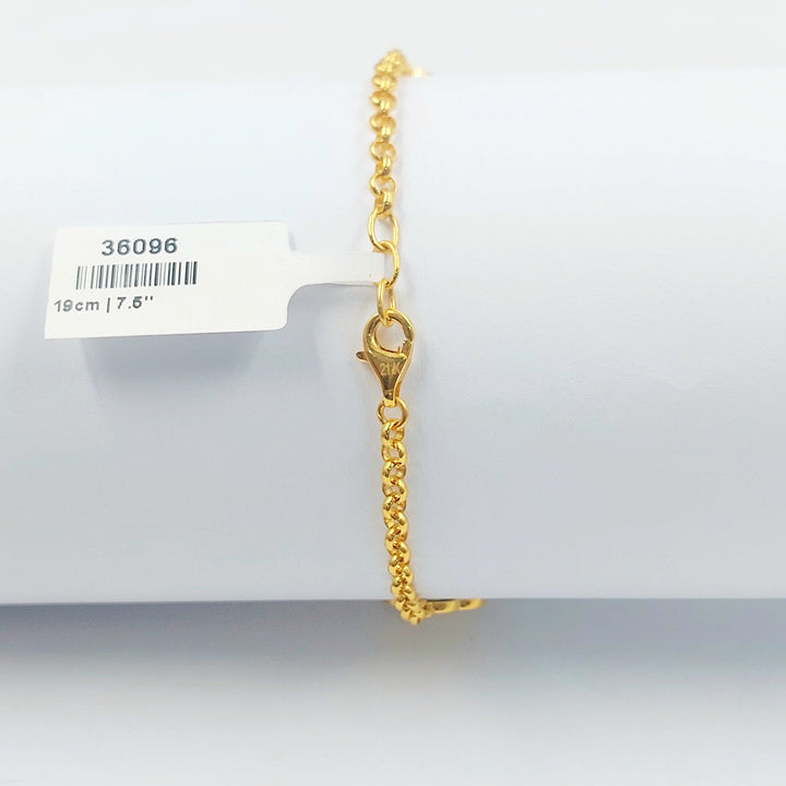 Enameled & Zircon Studded Deluxe Bracelet Made of 21K Gold by Saeed Jewelry 