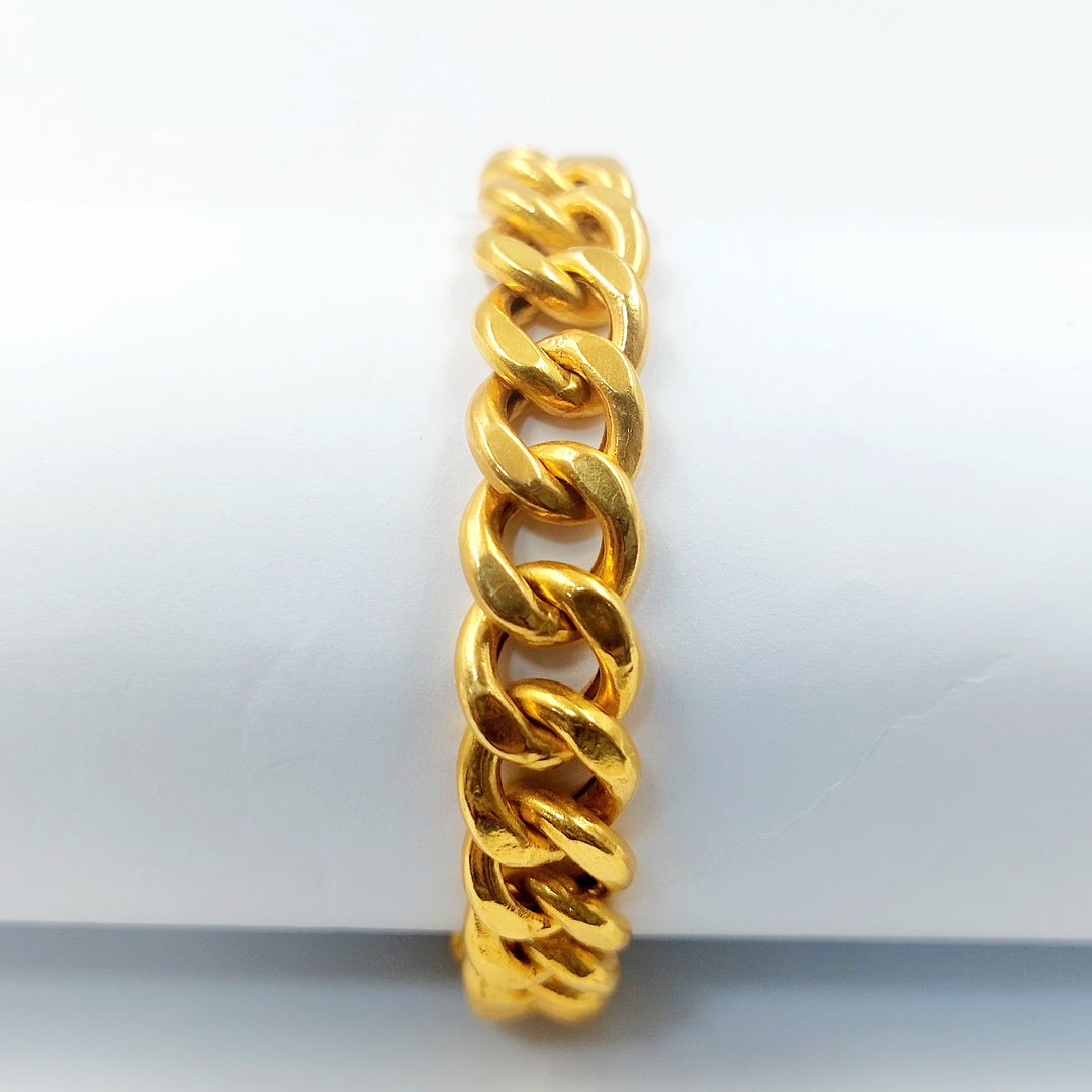 Enameled Cuban Links Bracelet Made of 21K Gold by Saeed Jewelry 