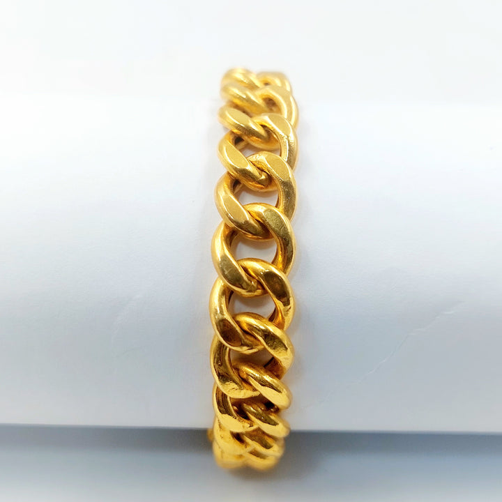 Enameled Cuban Links Bracelet Made of 21K Gold by Saeed Jewelry 