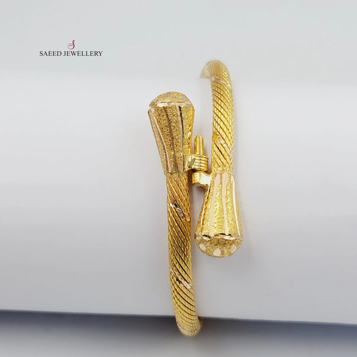 Engraved pears Bracelet Made of 21K Gold by Saeed Jewelry 