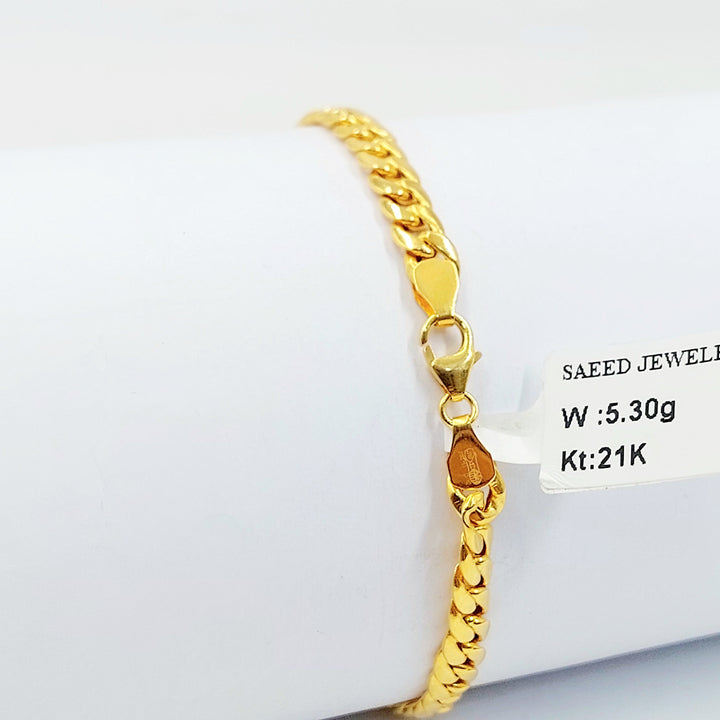 21K اسوارة جنزير مبسط-مجوهرات الشيخ سعيد-Saeed Jewelry 