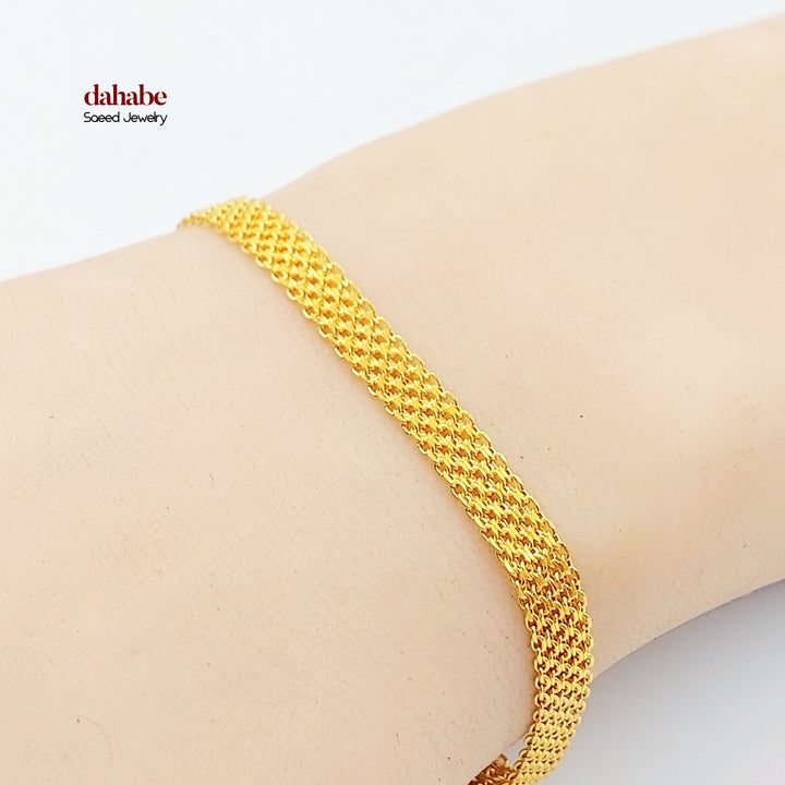 Fancy Bracelet Made of 21K Gold by Saeed Jewelry 