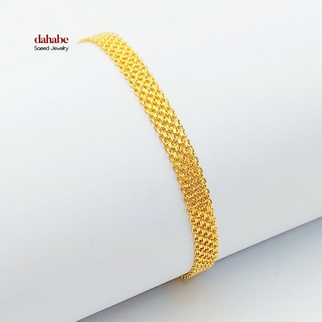 Fancy Bracelet Made of 21K Gold by Saeed Jewelry 