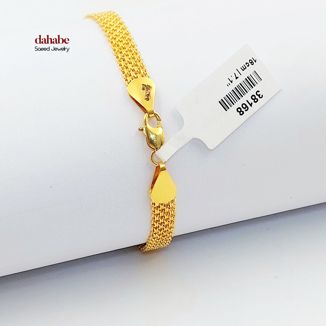 Fancy Bracelet Made of 21K Gold by Saeed Jewelry 