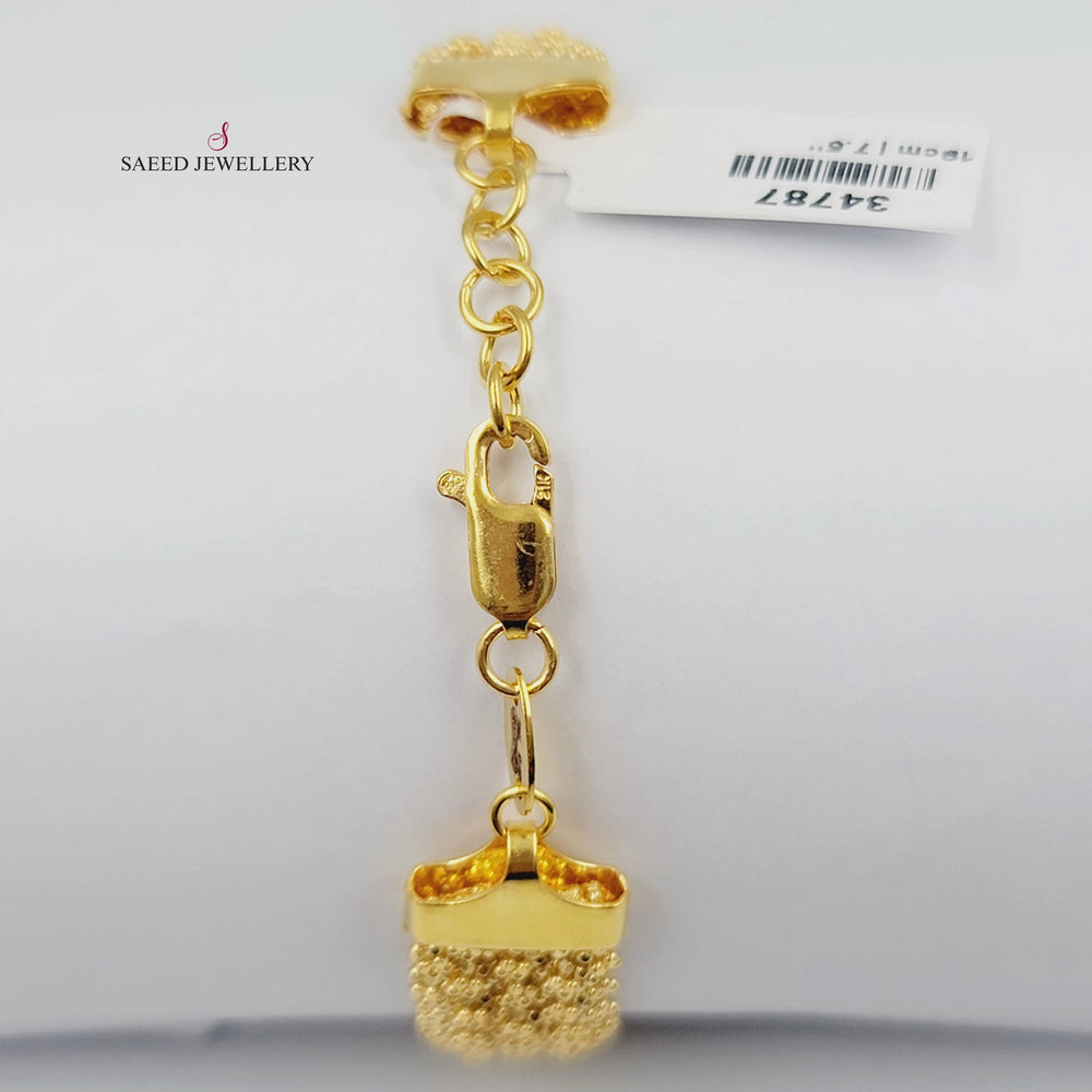 Fancy Bracelet Made of 21K Gold by Saeed Jewelry 