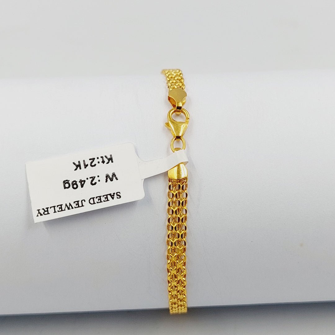 Fancy Bracelet Made of 21K Gold by Saeed Jewelry 