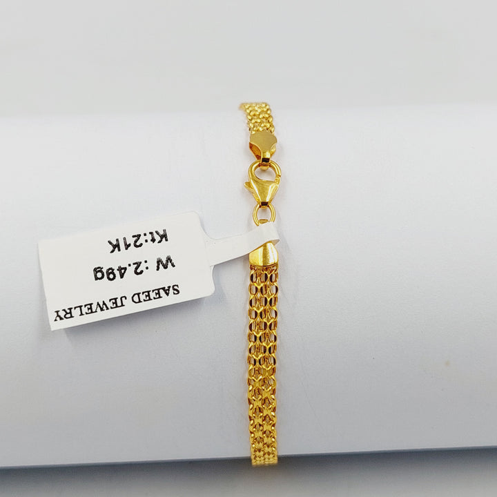 Fancy Bracelet Made of 21K Gold by Saeed Jewelry 