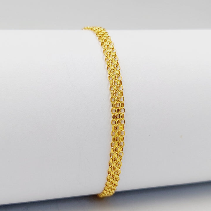 Fancy Bracelet Made of 21K Gold by Saeed Jewelry 