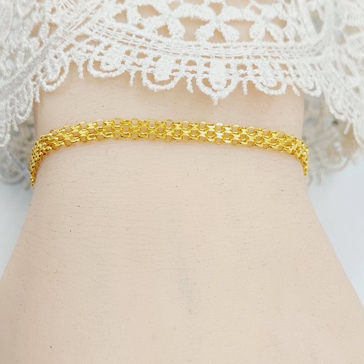 Fancy Bracelet Made of 21K Gold by Saeed Jewelry 