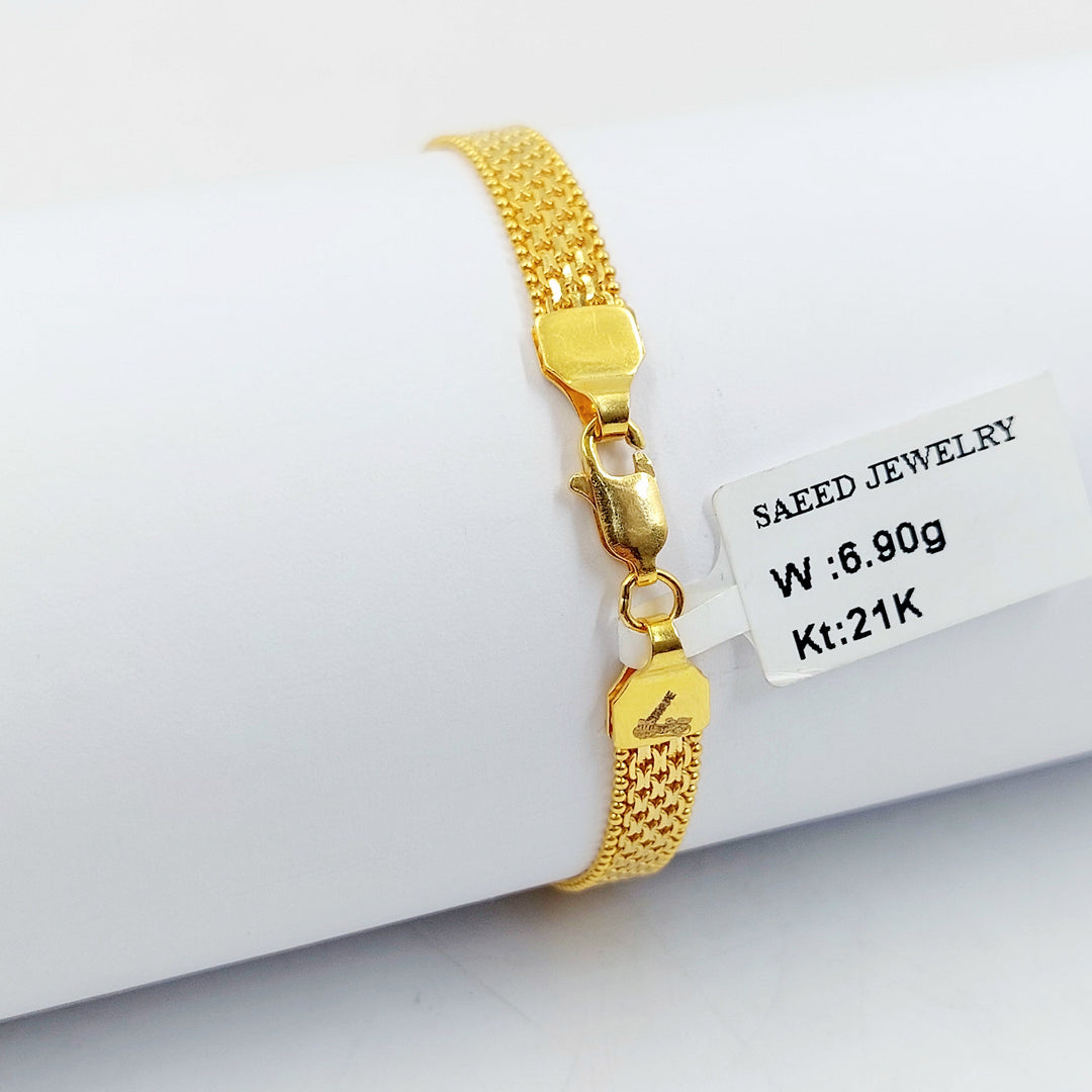 Fancy Bracelet Made of 21K Gold by Saeed Jewelry 