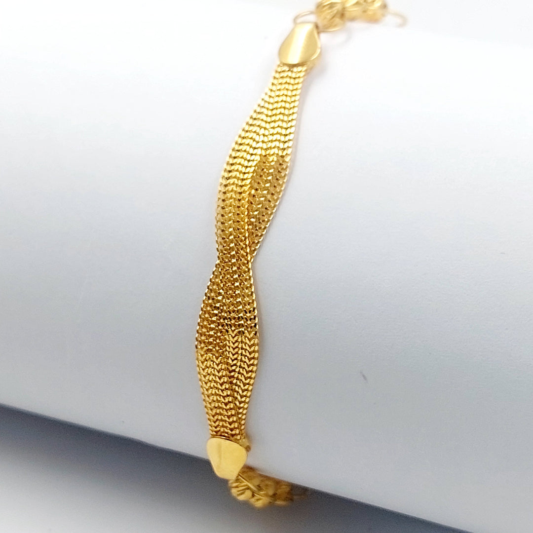 Fancy Bracelet Made of 21K Gold by Saeed Jewelry 