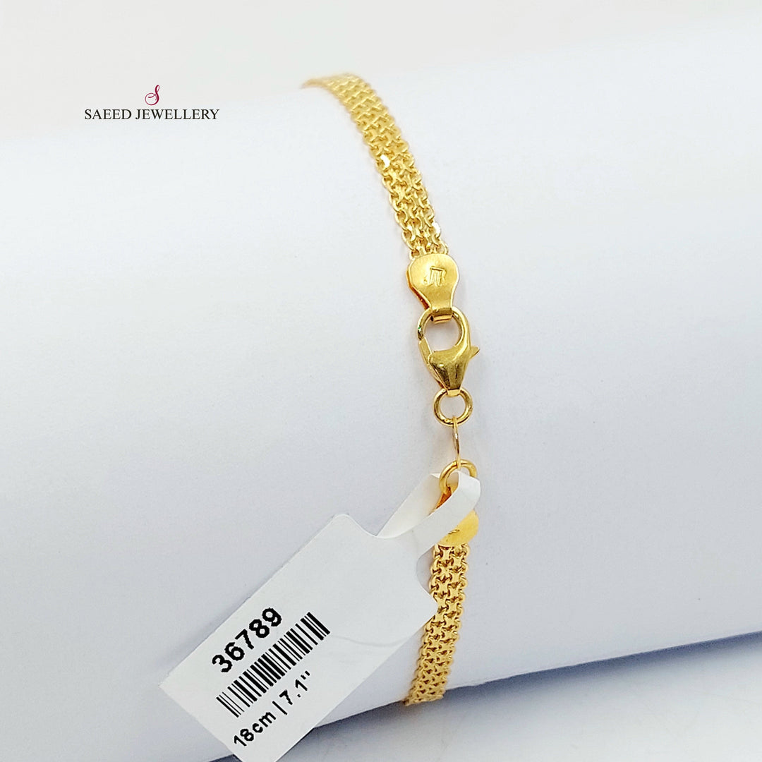 Fancy Bracelet Made of 21K Gold by Saeed Jewelry 