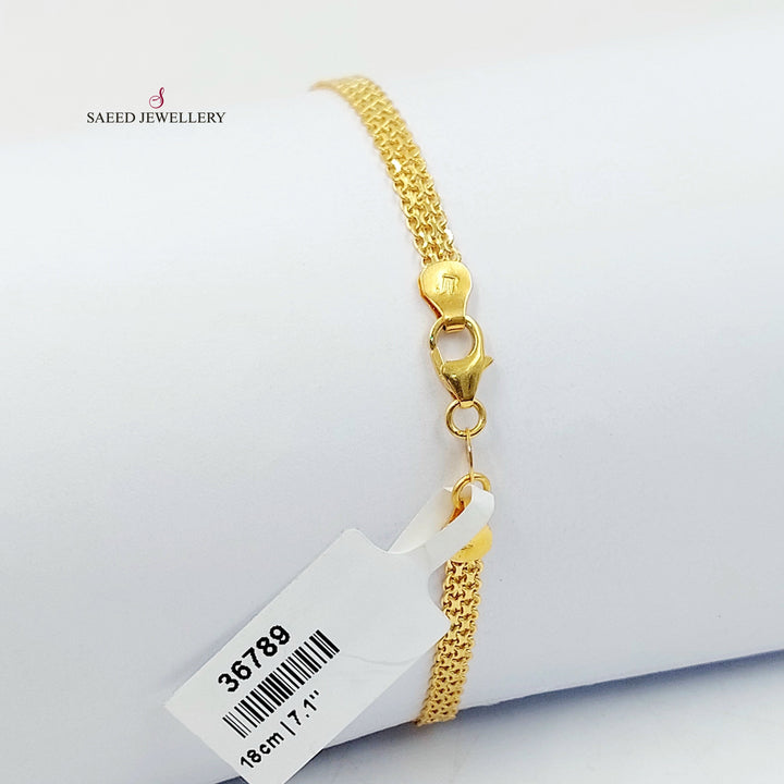 Fancy Bracelet Made of 21K Gold by Saeed Jewelry 