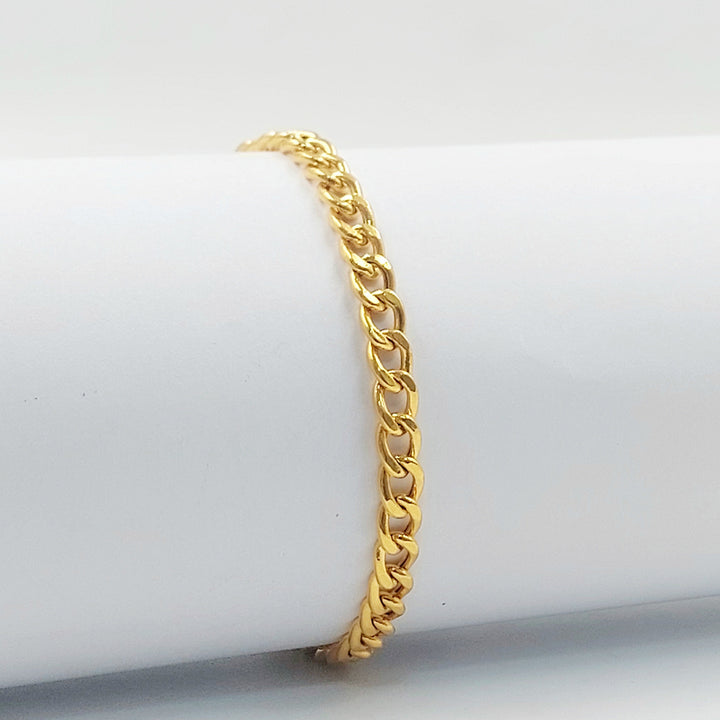 Figaro Bracelet Made of 21K Gold by Saeed Jewelry 