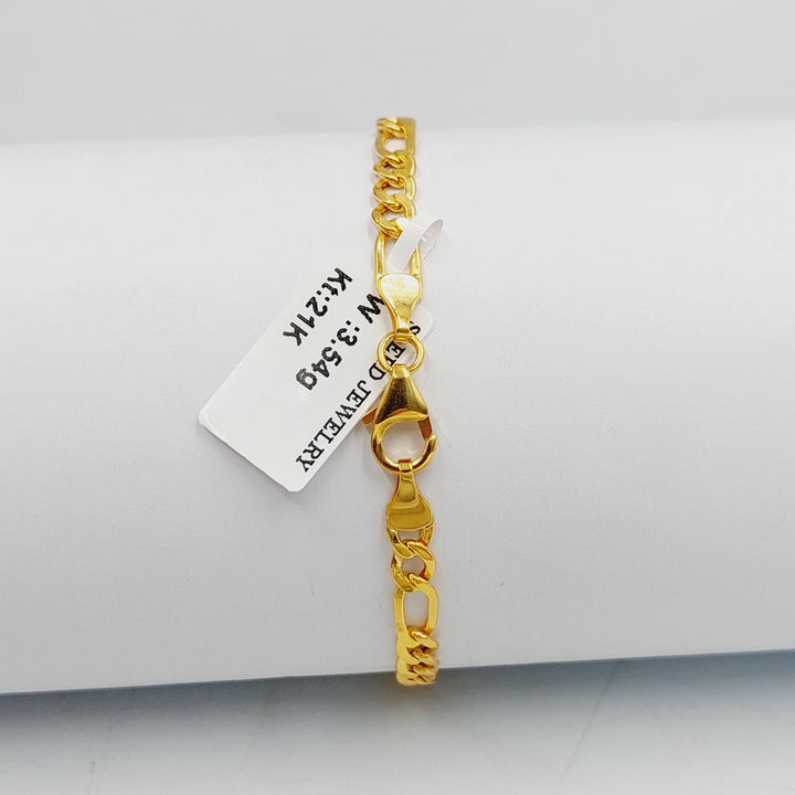 21K Gold Figaro Bracelet by Saeed Jewelry - Image 2