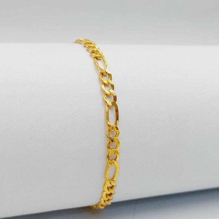 21K Gold Figaro Bracelet by Saeed Jewelry - Image 5