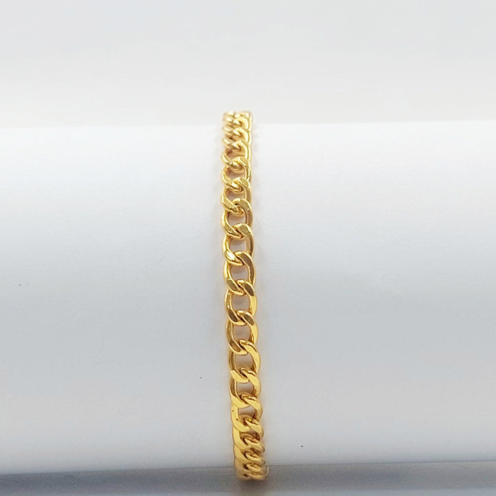Figaro Bracelet Made of 21K Gold by Saeed Jewelry 