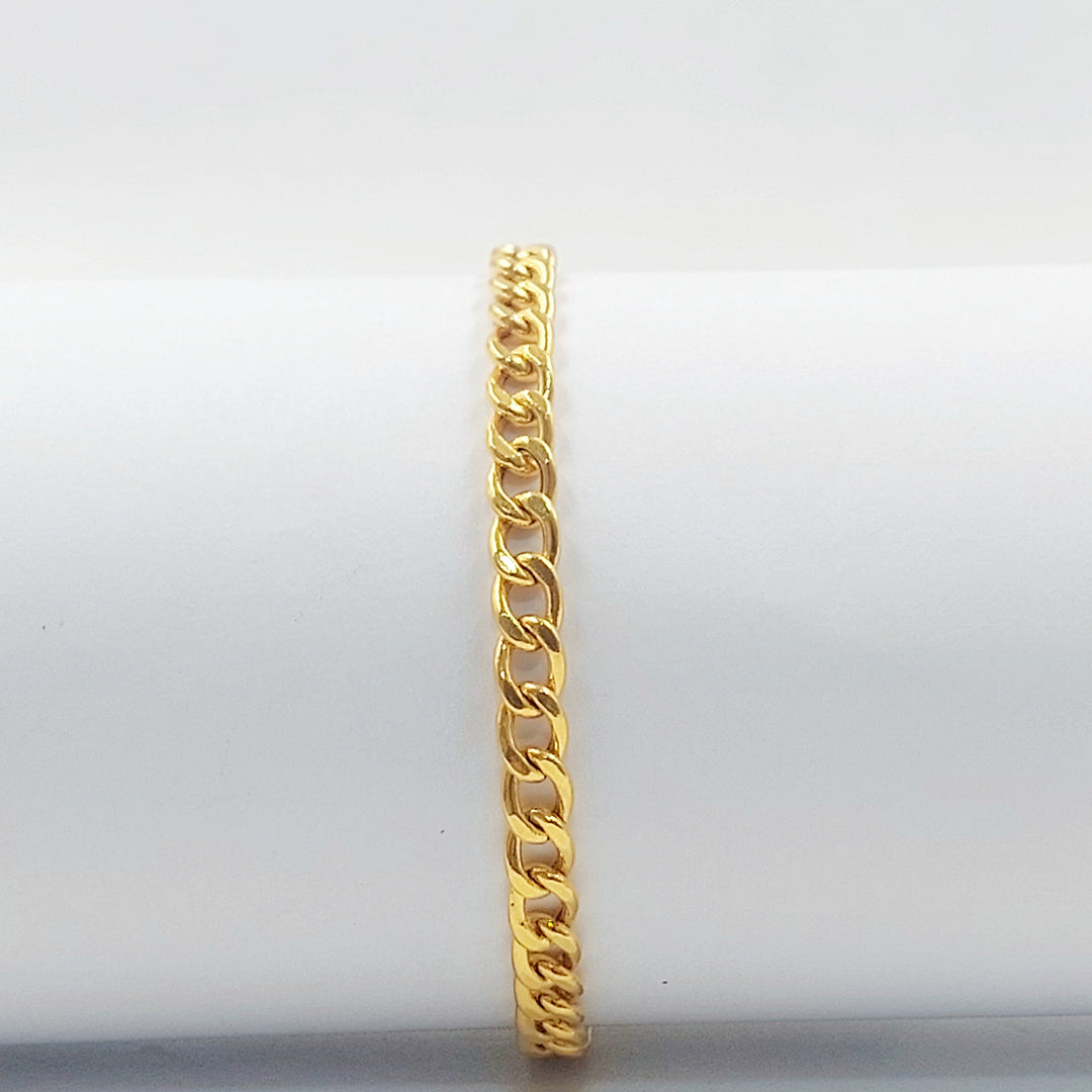 Figaro Bracelet Made of 21K Gold by Saeed Jewelry 