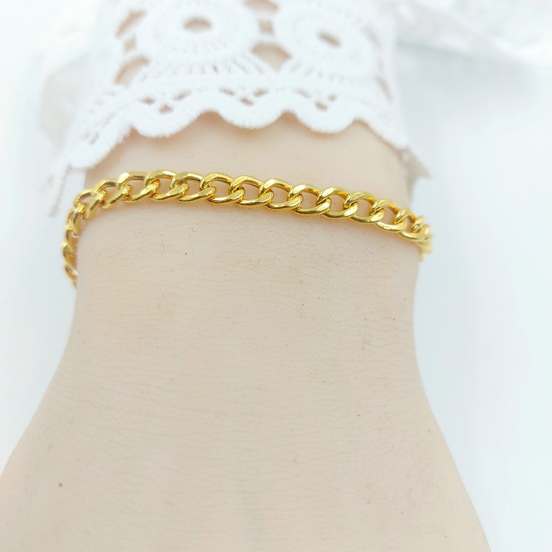 Figaro Bracelet Made of 21K Gold by Saeed Jewelry 