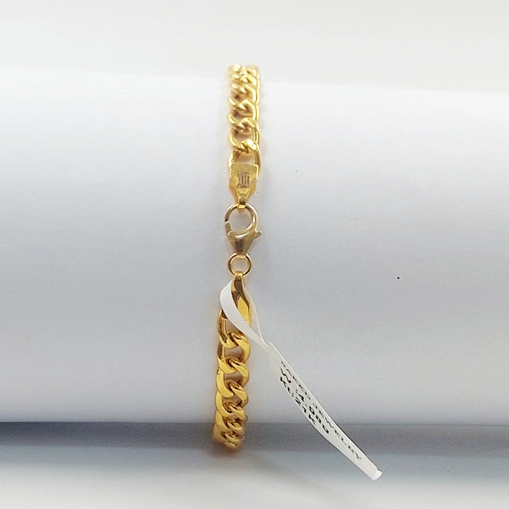 Figaro Bracelet Made of 21K Gold by Saeed Jewelry 