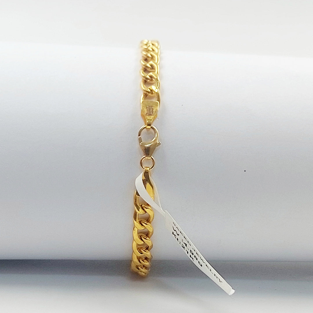 Figaro Bracelet Made of 21K Gold by Saeed Jewelry 