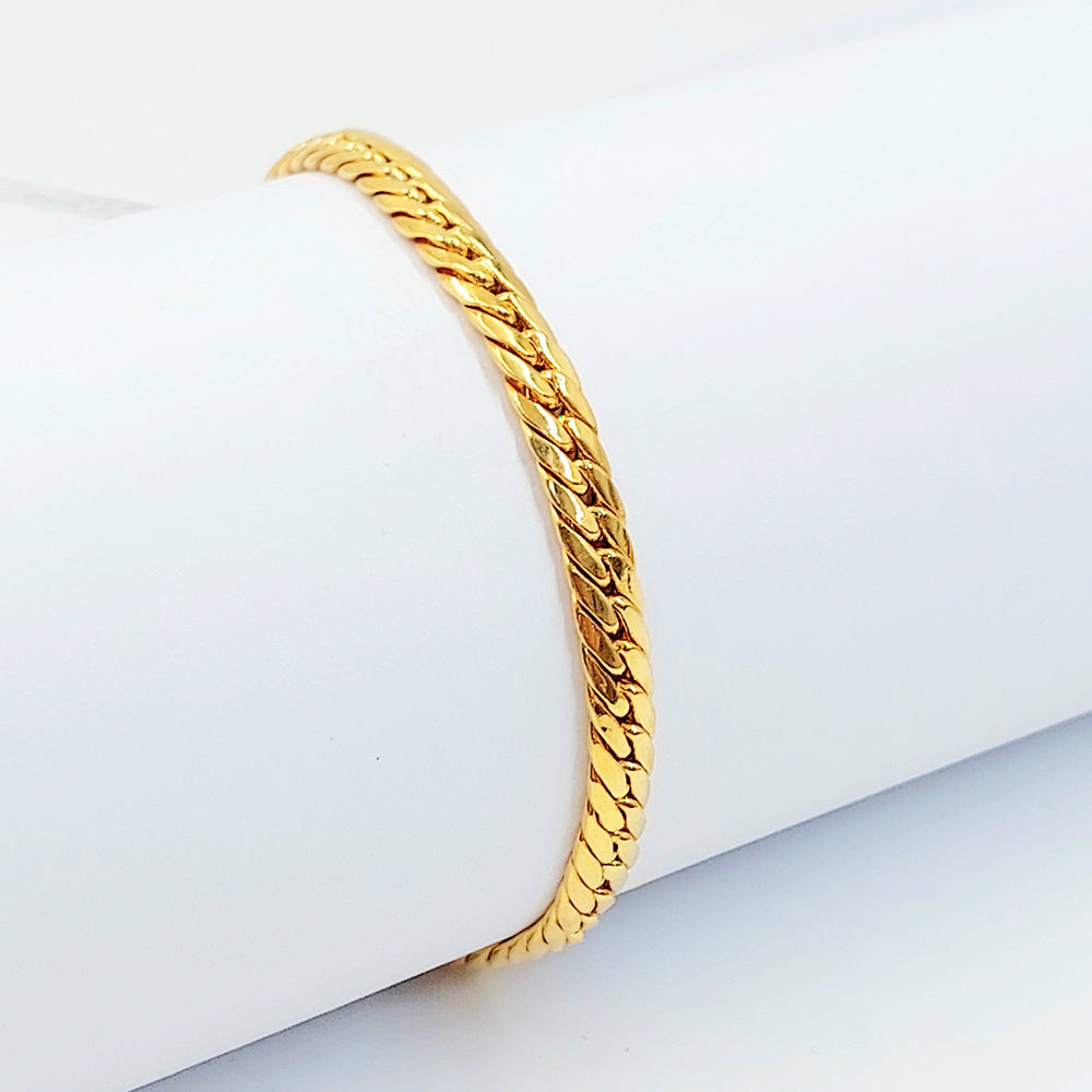Flat Bracelet Made of 21K Gold by Saeed Jewelry 