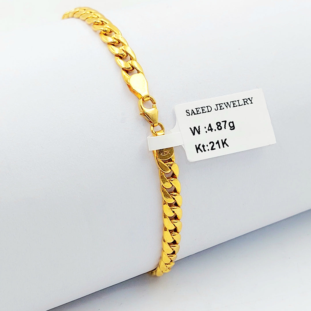 21K اسوارة جنزير مبسط-مجوهرات الشيخ سعيد-Saeed Jewelry 