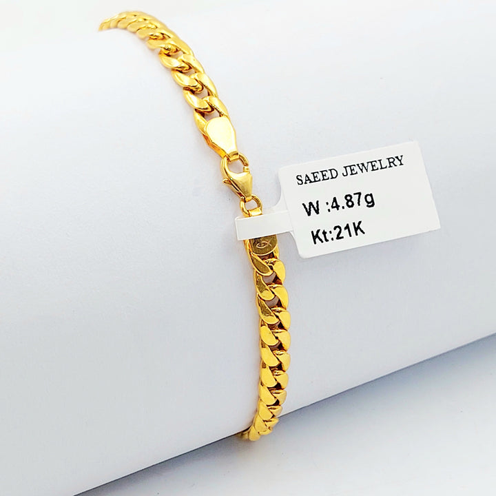 21K اسوارة جنزير مبسط-مجوهرات الشيخ سعيد-Saeed Jewelry 