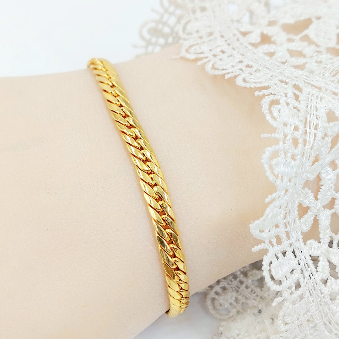 Flat Bracelet Made of 21K Gold by Saeed Jewelry 