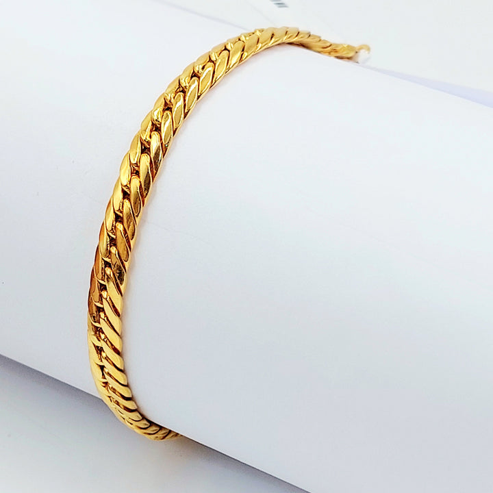 Flat Bracelet Made of 21K Gold by Saeed Jewelry 