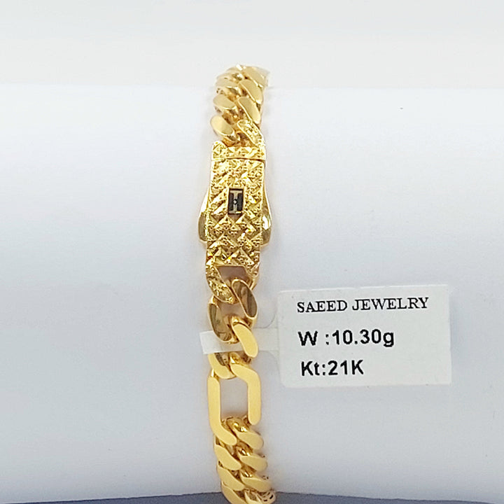 21K اسوارة جنزير مبسط-مجوهرات الشيخ سعيد-Saeed Jewelry 