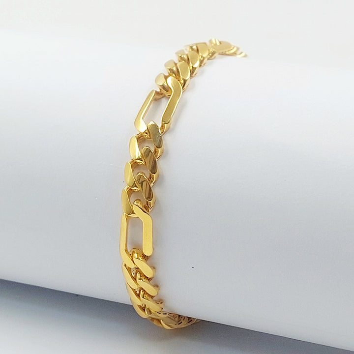 21K اسوارة جنزير مبسط-مجوهرات الشيخ سعيد-Saeed Jewelry 